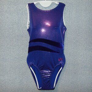 GK Shiny Purple Velvet Accent Leotard S